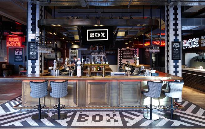 Image of the bar area at BOX Leeds City Centre