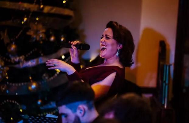 Kate Peters singing with Big Band 
