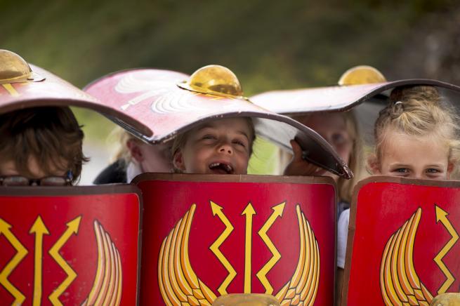 Children with Roman Shields