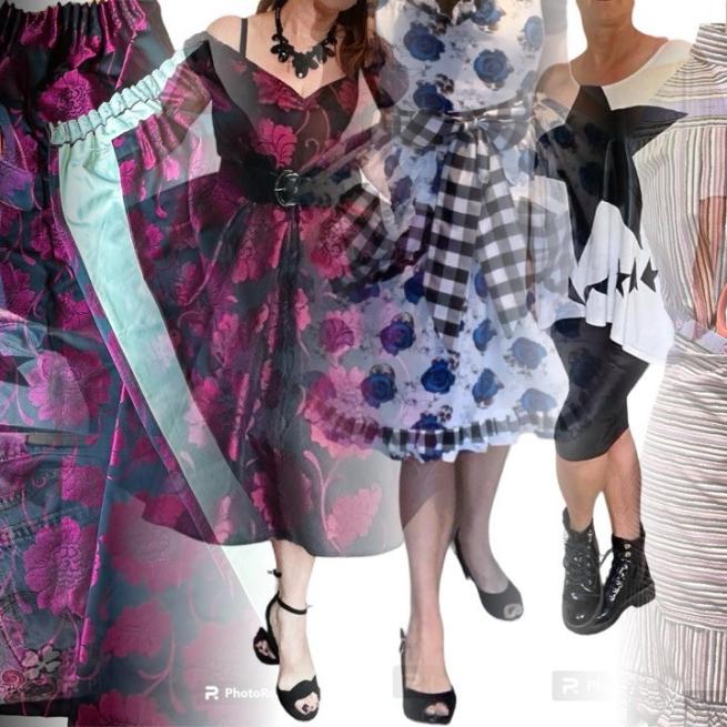 A selection of handmade dresses in a montage style photo