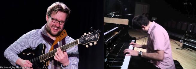 Jamie Taylor with guitar, Jamil Sheriff playing piano 