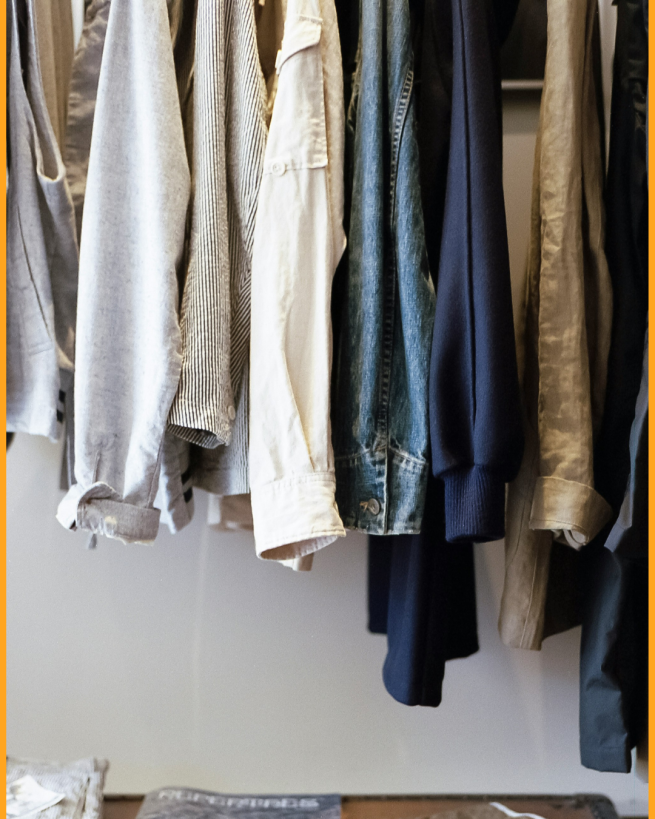 clothes hanging up