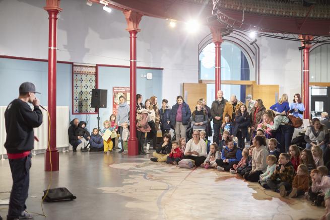 A group of people at Leeds City Museum
