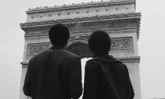 A slide from the film 'Nationalité immigré'
