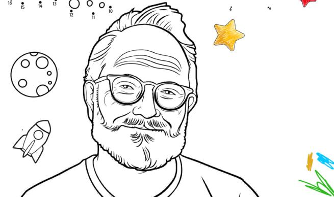 Drawing of Robin Ince.