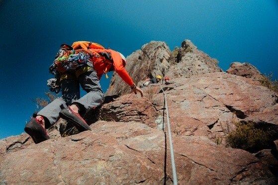 Photo of climber in action