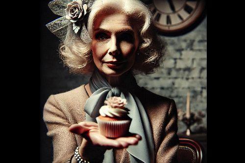 Lady holding cake