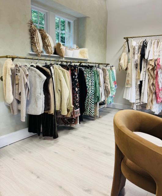 This is a shot of one wall of our new store showing clothing