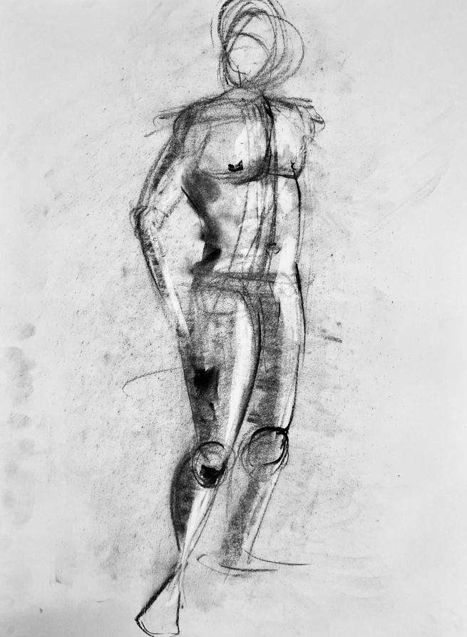 a drawing of a life model