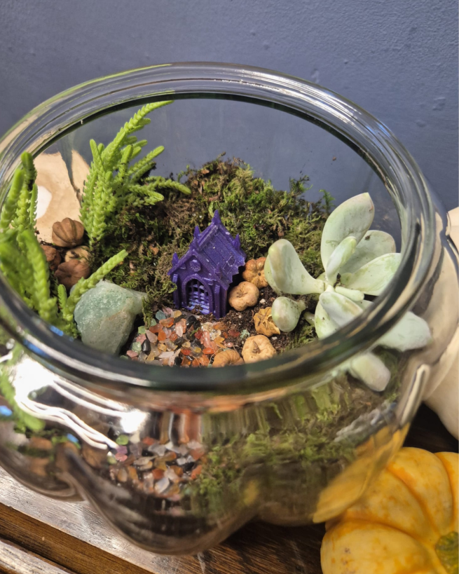 a spooky terrarium workshop