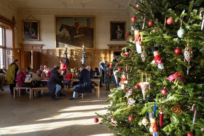 A large decorated Christmas Tree at Temple Newsam