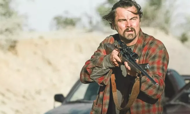 A still from the film "One Battle After Another"