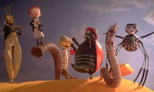 James and his insect acolytes rejoice upon a peach.