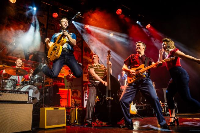 the band on stage
