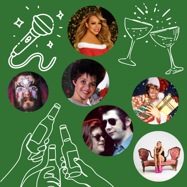 IMAGES OF SINGERS OF CHRISTMAS HITS AND HOST BONNIE