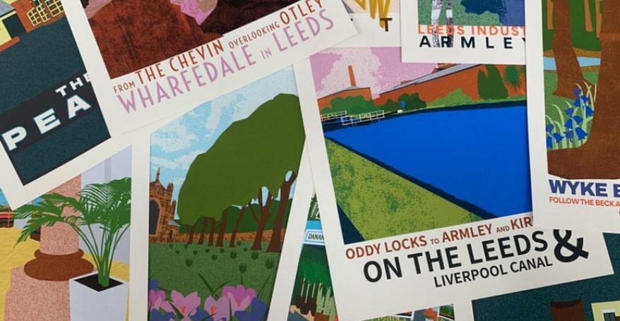 selection of Ellie Way's Leeds Travel Posters 