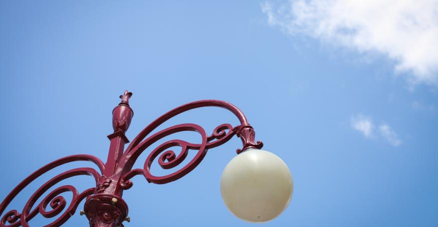 a restored lampost