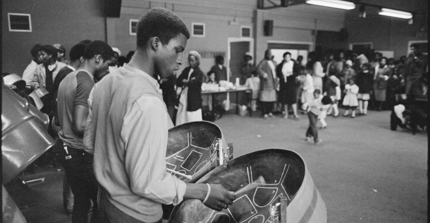 a steel pan band