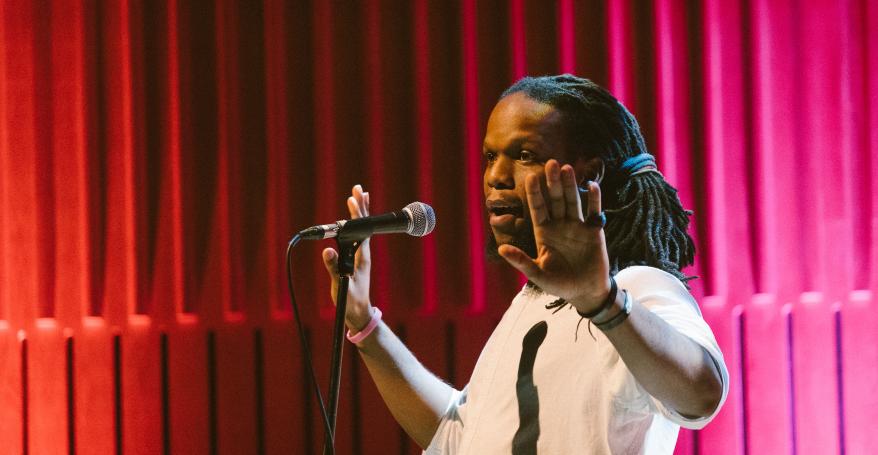 Thabo performing in the Howard Assembly Room at Opera North