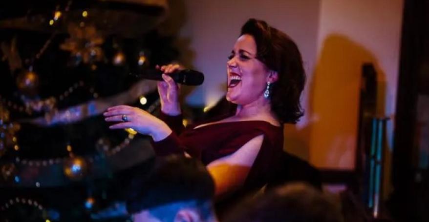 Kate Peters singing with Big Band