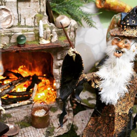 Stunning handmade model of Merlin the Wizard