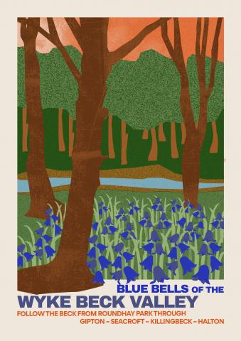 Blue bells in Wyke Beck Valley woods poster