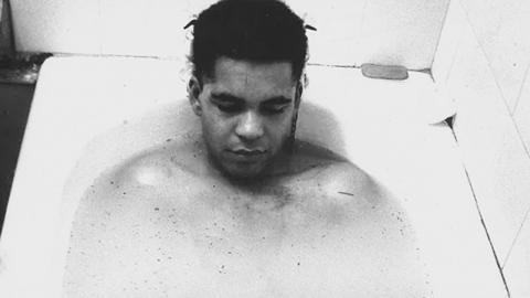 man in a bath tub