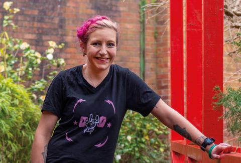 woman smiling