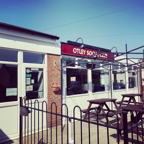 The image shows the outside entrance to Otley Social Club