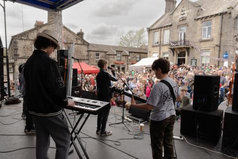 a band on stage