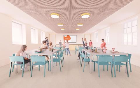 Architect's plan of the new public engagement workshop facilities at the Henry Moore Institute. Image courtesy Group Ginger.