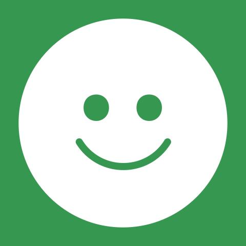 Smiley face on a green background
