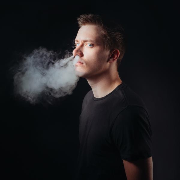 Daniel Sloss with smoke coming out of his nose