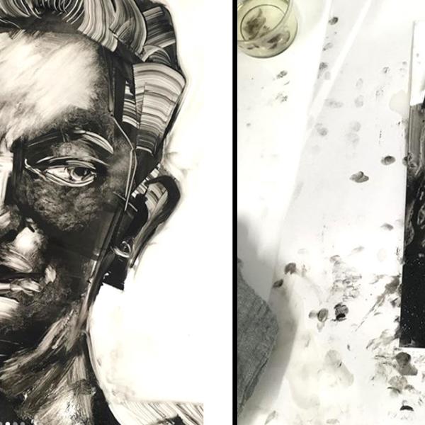 Portraiture workshop with Monoprinting