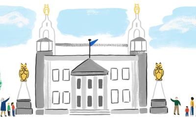 an illustration of landmarks of Leeds
