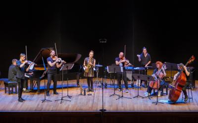 live musicians on stage playing a classical music concert