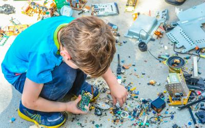 a child playing