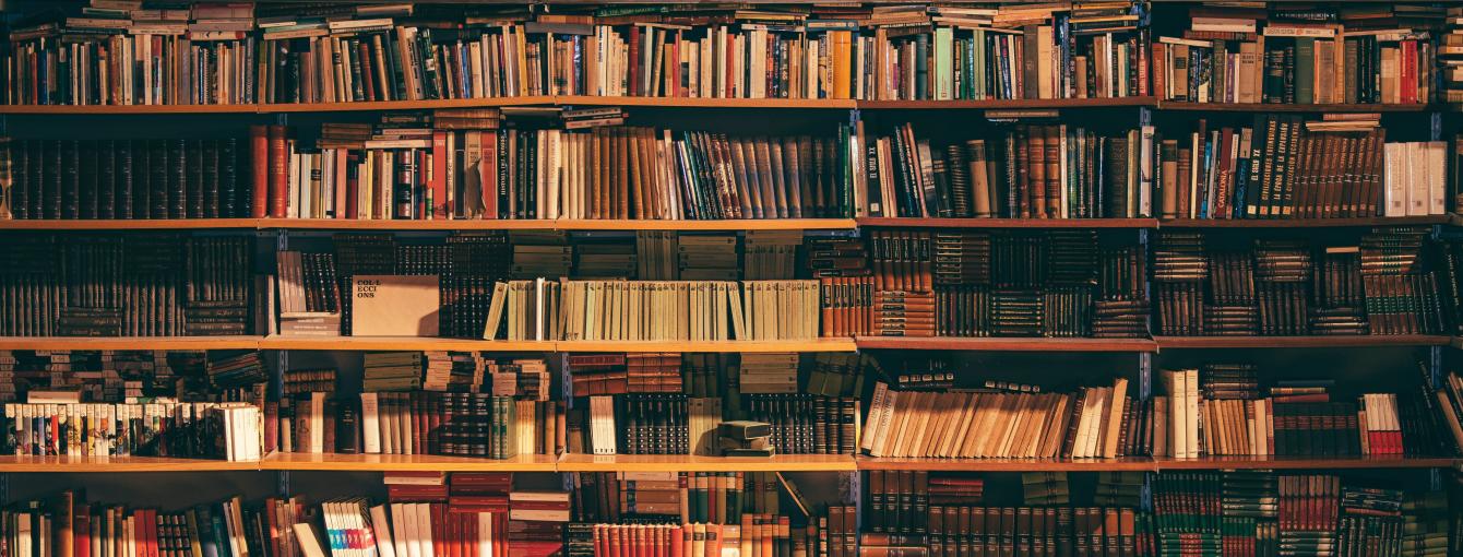 a bookcase filled with books