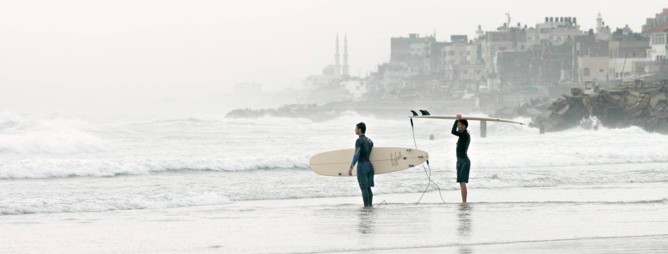 surfers in Gaza