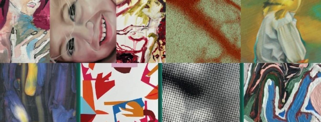 Selection of works by artists taking part in the Fine Art Level 2: Festival of Art 2025. The works shown featured in the following exhibitions: The Skin We Wear; Rooted; Two hysterical women, disturb the surreal; INBOUND.